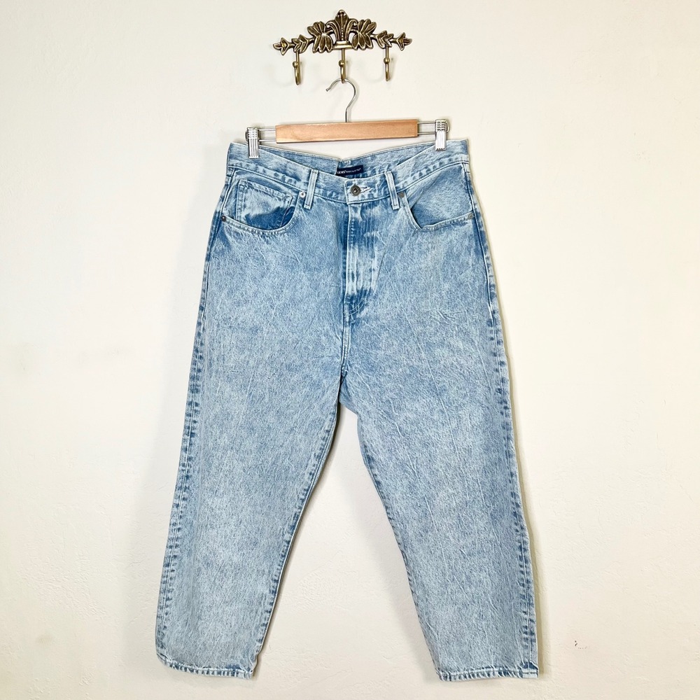 Levi's Made &‎ Crafted Barrel Jeans Women Size 29 Blue Acid Wash High Rise Denim